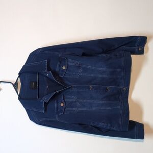 Liverpool Stretch Denim Dark Wash Jean Jacket, Size XXL